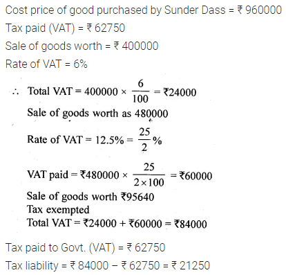 ML Aggarwal Class 10 Solutions for ICSE Maths Chapter 1 Value Added Tax Ex 1 14