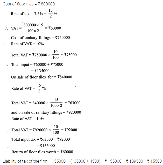 ML Aggarwal Class 10 Solutions for ICSE Maths Chapter 1 Value Added Tax Ex 1 15