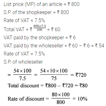 ML Aggarwal Class 10 Solutions for ICSE Maths Chapter 1 Value Added Tax Ex 1 8