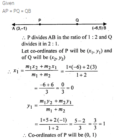 ML Aggarwal Class 10 Solutions for ICSE Maths Chapter 11 Section Formula Chapter Test 7