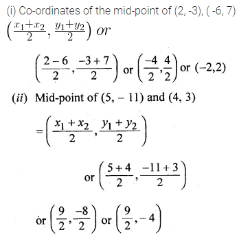 ML Aggarwal Class 10 Solutions for ICSE Maths Chapter 11 Section Formula Ex 11 1