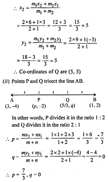 ML Aggarwal Class 10 Solutions for ICSE Maths Chapter 11 Section Formula Ex 11 6