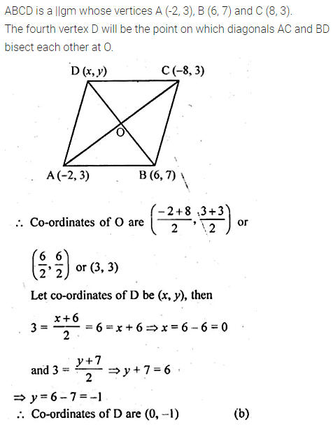 ML Aggarwal Class 10 Solutions for ICSE Maths Chapter 11 Section Formula MCQS 10