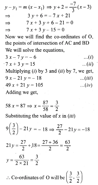 ML Aggarwal Class 10 Solutions for ICSE Maths Chapter 12 Equation of a Straight Line Chapter Test 21