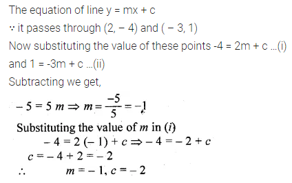 ML Aggarwal Class 10 Solutions for ICSE Maths Chapter 12 Equation of a Straight Line Chapter Test 4