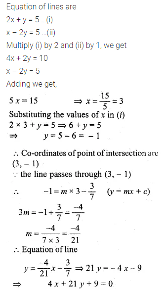 ML Aggarwal Class 10 Solutions for ICSE Maths Chapter 12 Equation of a Straight Line Chapter Test 7