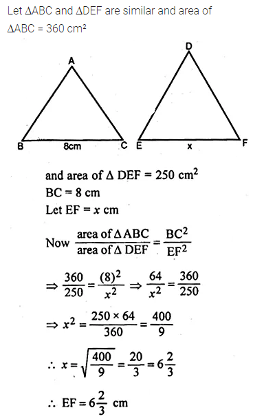 ML Aggarwal Class 10 Solutions for ICSE Maths Chapter 13 Similarity Chapter Test 15