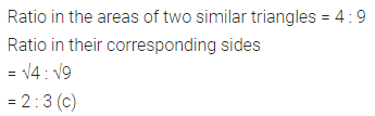 ML Aggarwal Class 10 Solutions for ICSE Maths Chapter 13 Similarity MCQS 23