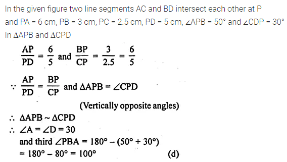 ML Aggarwal Class 10 Solutions for ICSE Maths Chapter 13 Similarity MCQS 6