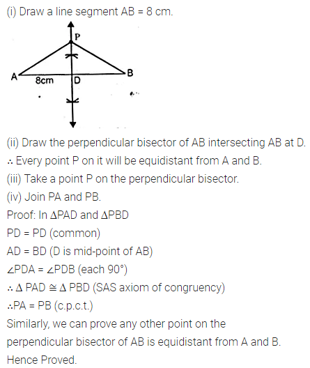 ML Aggarwal Class 10 Solutions for ICSE Maths Chapter 14 Locus Chapter Test 1