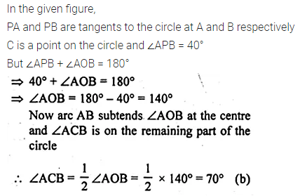 ML Aggarwal Class 10 Solutions for ICSE Maths Chapter 15 Circles MCQS 43