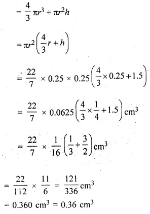 ML Aggarwal Class 10 Solutions for ICSE Maths Chapter 17 Mensuration Chapter Test 10