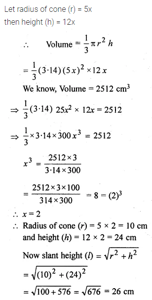 ML Aggarwal Class 10 Solutions for ICSE Maths Chapter 17 Mensuration Chapter Test 13