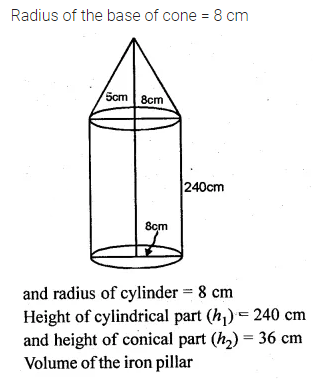 ML Aggarwal Class 10 Solutions for ICSE Maths Chapter 17 Mensuration Chapter Test 16