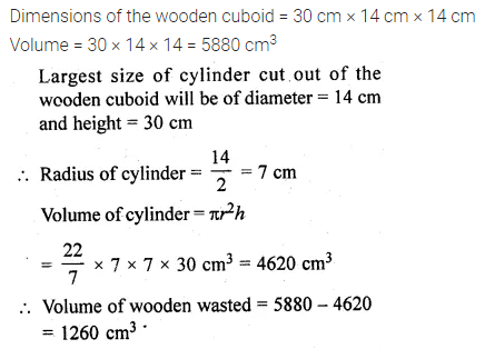 ML Aggarwal Class 10 Solutions for ICSE Maths Chapter 17 Mensuration Chapter Test 2