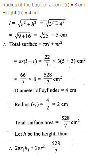 ML Aggarwal Class 10 Solutions for ICSE Maths Chapter 17 Mensuration Chapter Test 20