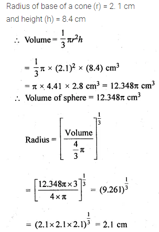 ML Aggarwal Class 10 Solutions for ICSE Maths Chapter 17 Mensuration Chapter Test 22