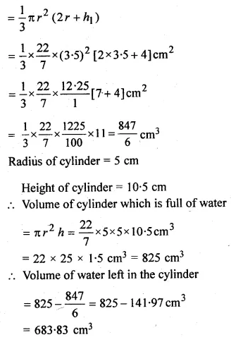 ML Aggarwal Class 10 Solutions for ICSE Maths Chapter 17 Mensuration Chapter Test 31