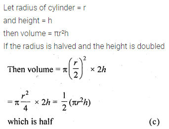 ML Aggarwal Class 10 Solutions for ICSE Maths Chapter 17 Mensuration MCQS 1