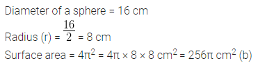 ML Aggarwal Class 10 Solutions for ICSE Maths Chapter 17 Mensuration MCQS 10