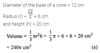 ML Aggarwal Class 10 Solutions for ICSE Maths Chapter 17 Mensuration MCQS 8