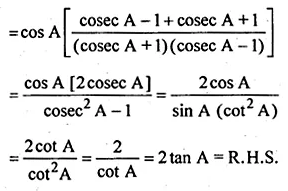 ML Aggarwal Class 10 Solutions for ICSE Maths Chapter 18 Trigonometric Identities Chapter Test 9