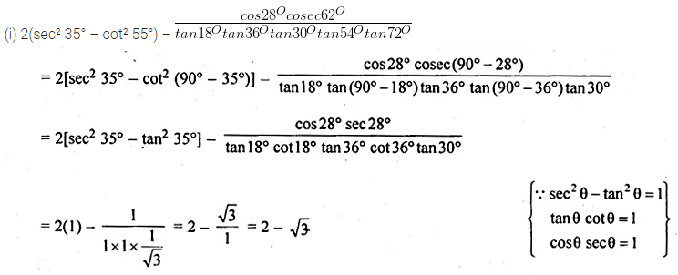 ML Aggarwal Class 10 Solutions for ICSE Maths Chapter 18 Trigonometric Identities Ex 18 14