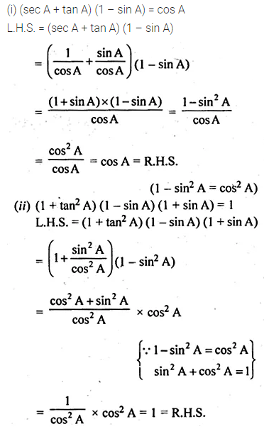 ML Aggarwal Class 10 Solutions for ICSE Maths Chapter 18 Trigonometric Identities Ex 18 19