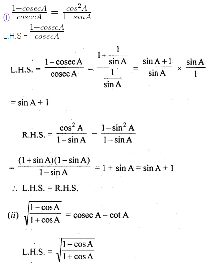 ML Aggarwal Class 10 Solutions for ICSE Maths Chapter 18 Trigonometric Identities Ex 18 37