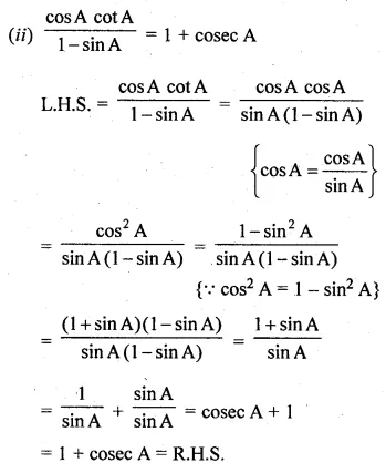 ML Aggarwal Class 10 Solutions for ICSE Maths Chapter 18 Trigonometric Identities Ex 18 42