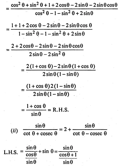 ML Aggarwal Class 10 Solutions for ICSE Maths Chapter 18 Trigonometric Identities Ex 18 47