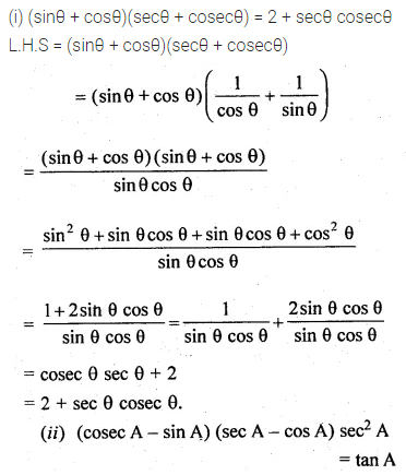 ML Aggarwal Class 10 Solutions for ICSE Maths Chapter 18 Trigonometric Identities Ex 18 49