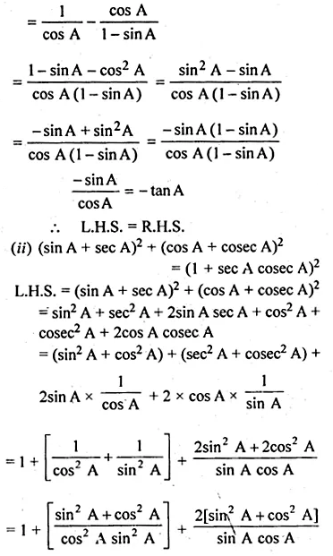 ML Aggarwal Class 10 Solutions for ICSE Maths Chapter 18 Trigonometric Identities Ex 18 55