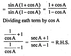 ML Aggarwal Class 10 Solutions for ICSE Maths Chapter 18 Trigonometric Identities Ex 18 57