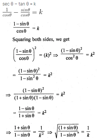 ML Aggarwal Class 10 Solutions for ICSE Maths Chapter 18 Trigonometric Identities MCQS 7