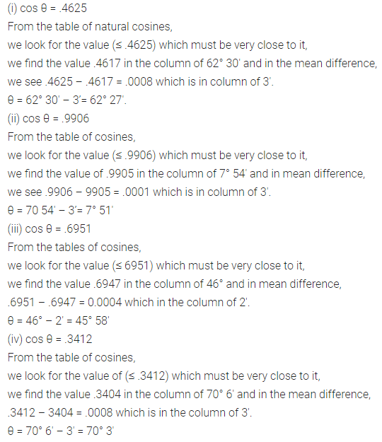 ML Aggarwal Class 10 Solutions for ICSE Maths Chapter 19 Trigonometric Tables Ex 19 6