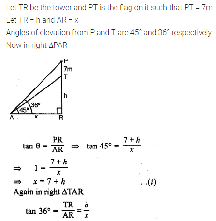 ML Aggarwal Class 10 Solutions for ICSE Maths Chapter 20 Heights and Distances Chapter Test 5