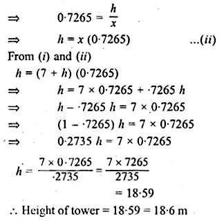 ML Aggarwal Class 10 Solutions for ICSE Maths Chapter 20 Heights and Distances Chapter Test 6