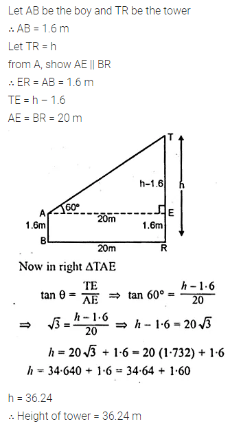 ML Aggarwal Class 10 Solutions for ICSE Maths Chapter 20 Heights and Distances Chapter Test 7