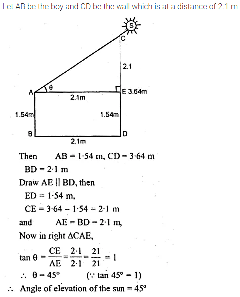 ML Aggarwal Class 10 Solutions for ICSE Maths Chapter 20 Heights and Distances Chapter Test 8