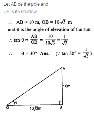 ML Aggarwal Class 10 Solutions for ICSE Maths Chapter 20 Heights and Distances Ex 20 1