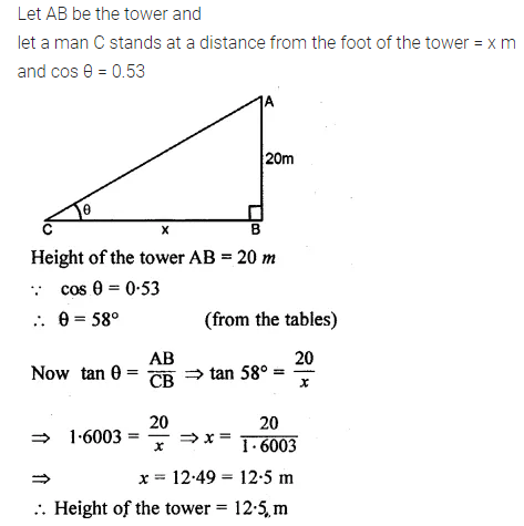 ML Aggarwal Class 10 Solutions for ICSE Maths Chapter 20 Heights and Distances Ex 20 12