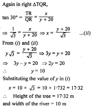 ML Aggarwal Class 10 Solutions for ICSE Maths Chapter 20 Heights and Distances Ex 20 23