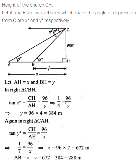 ML Aggarwal Class 10 Solutions for ICSE Maths Chapter 20 Heights and Distances Ex 20 32