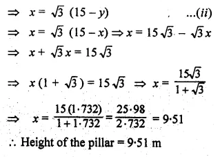 ML Aggarwal Class 10 Solutions for ICSE Maths Chapter 20 Heights and Distances Ex 20 39