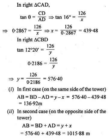 ML Aggarwal Class 10 Solutions for ICSE Maths Chapter 20 Heights and Distances Ex 20 46