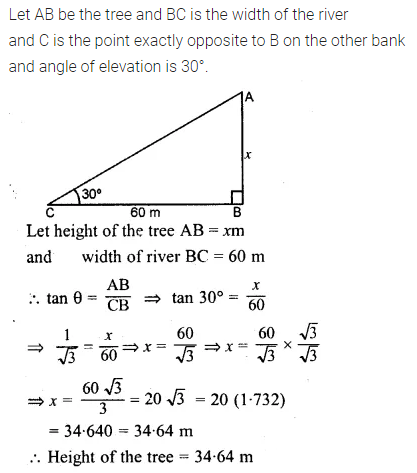 ML Aggarwal Class 10 Solutions for ICSE Maths Chapter 20 Heights and Distances Ex 20 5