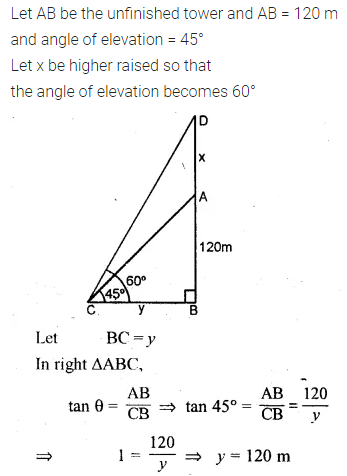 ML Aggarwal Class 10 Solutions for ICSE Maths Chapter 20 Heights and Distances Ex 20 57