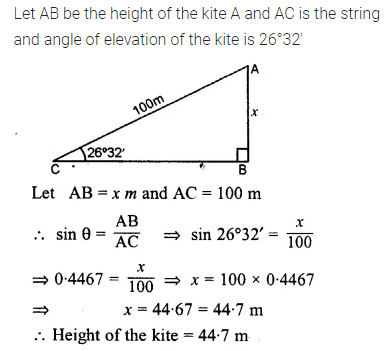 ML Aggarwal Class 10 Solutions for ICSE Maths Chapter 20 Heights and Distances Ex 20 8