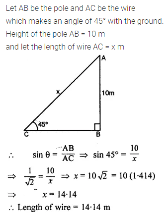 ML Aggarwal Class 10 Solutions for ICSE Maths Chapter 20 Heights and Distances Ex 20 9